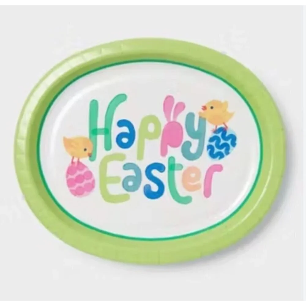 Target 2 Pack Oval Platter Disposable Happy Easter Plates 10